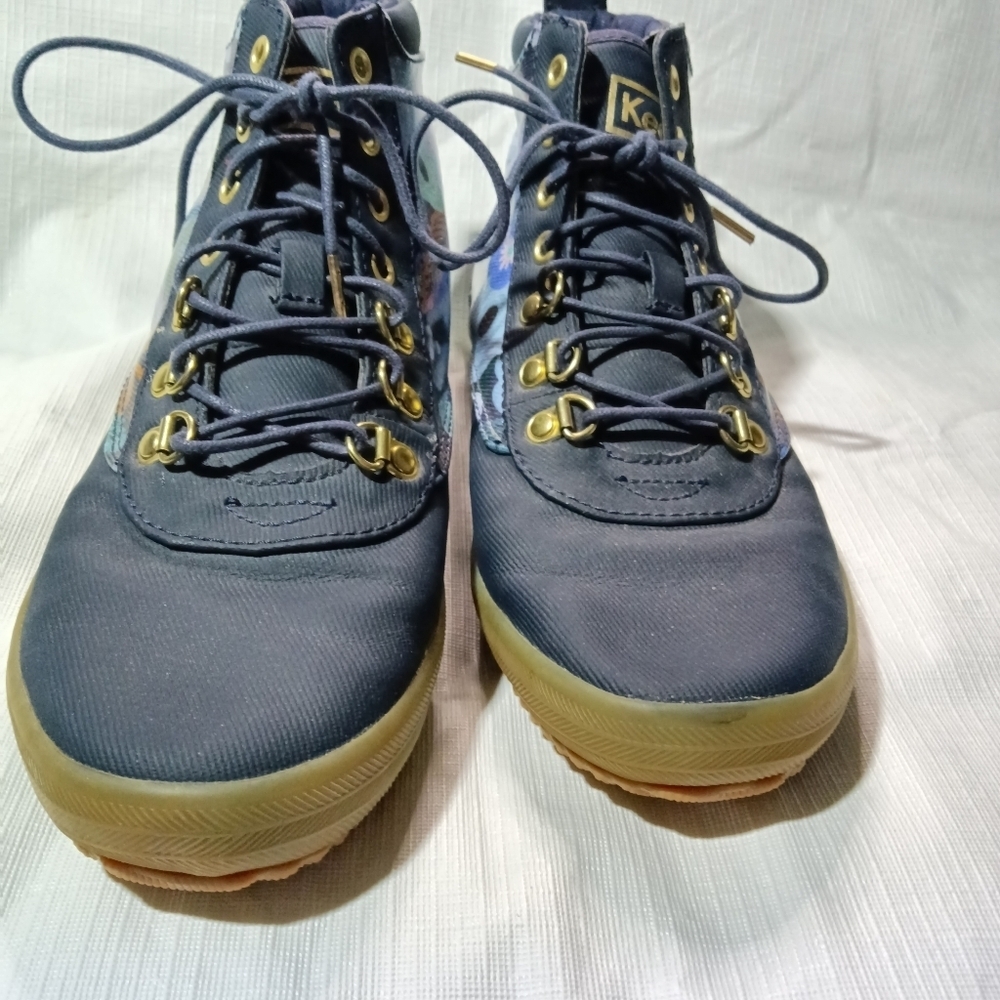 Keds x Rifle Paper Co. Scout Garden Party Boots Blue Canvas 7 - Picture 3 of 9